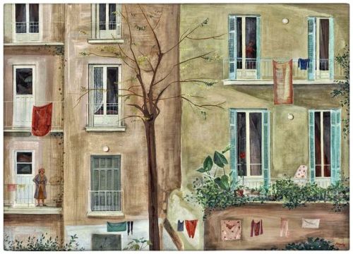 Reconstruction of the apartment buildings  -   Giannis MigadisGreek, 1926-1917Tempera on canvas , 80