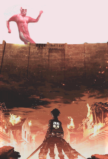 wallmariah:   sometimes i cry over all the sad and serious stuff on Attack on Titan and then the fandom is just usually this                     