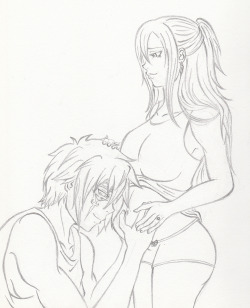 jellalsexualll-artwork:I sketched this for a very dear friend of mind. It was a request from him and normally I don’t do requests, but he really needed a pick me up and well, how can I turn down drawing this amazing couple!? Look how precious Erza is