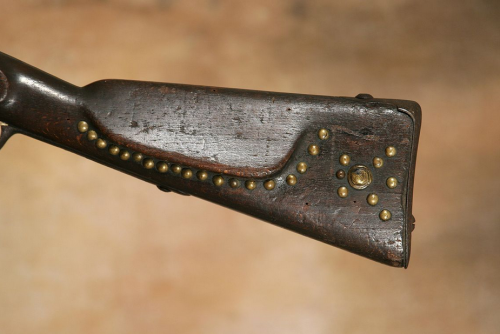 An Austrian Lorenz percussion musket which has been tack decorated and sawn down into a &ldquo;b