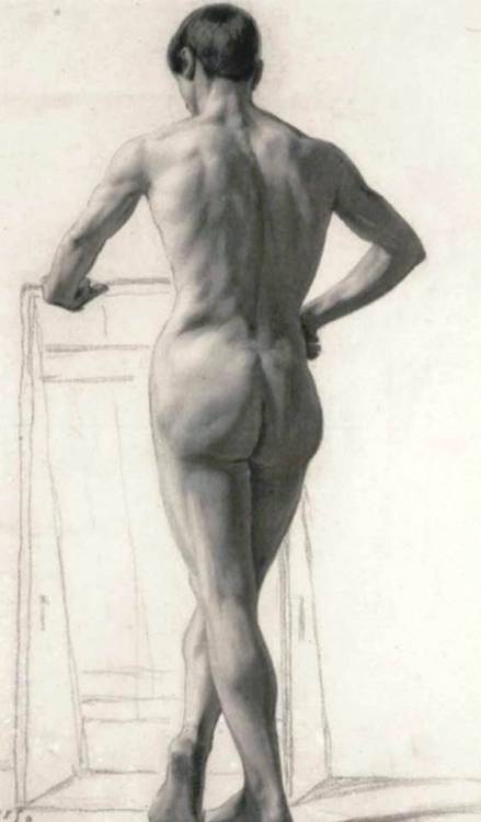 Victor Favier (French, b. 1824), Standing Male Nude