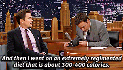 fallontonight:  archivistsrock: Matt Bomer talking about losing 35+ pounds for his role in The Normal Heart. (x)  Matt Bomer and Jimmy have very different diets.