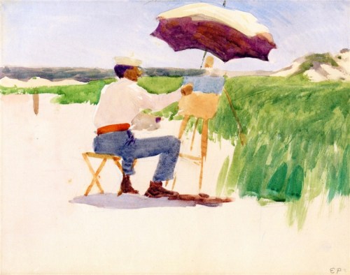 Edward Potthast - Sketching on the Beach - 1896
