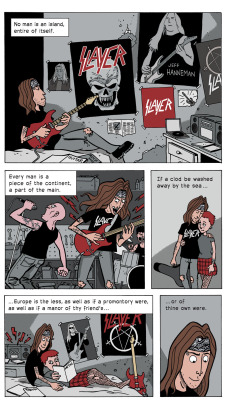 zenpencils:  For Whom the Bell Tolls - a tribute to Jeff Hanneman 