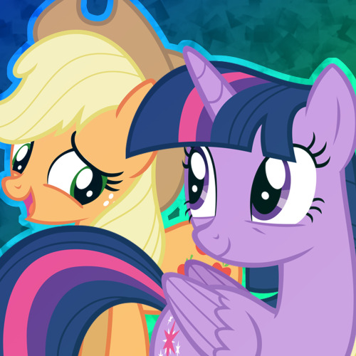 applejack and twilight sparkle crushing on each other stimboard with dark green, dark blue, butterfl