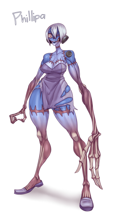 scikosis:  derekhetrickart:  Been working on my annual “draw a bunch of undead characters, I guess” kick. Touched up some older ones and made a couple new ones (〃・ω・〃)ノ~☆  Ayyy but Roberta tho Frankenstein monsters are important 