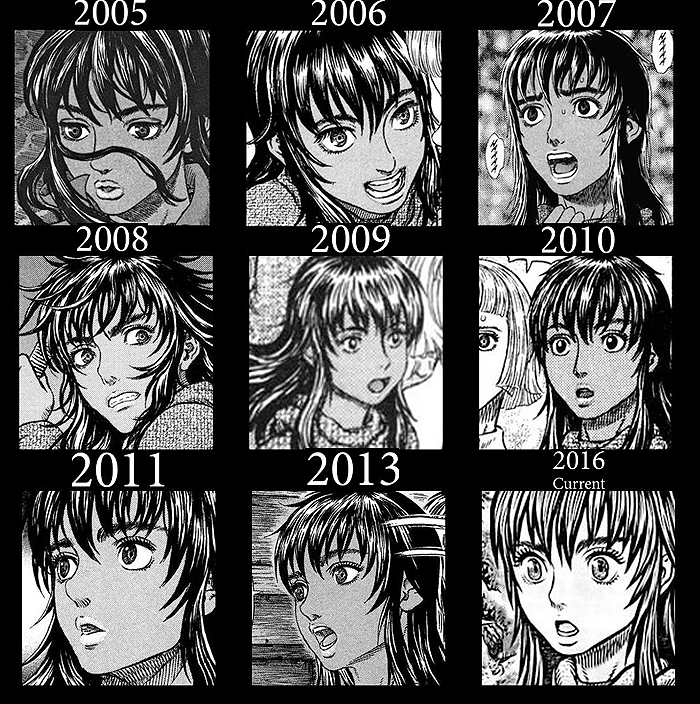 ichise:  Miura’s Progression of Casca Over the Years  