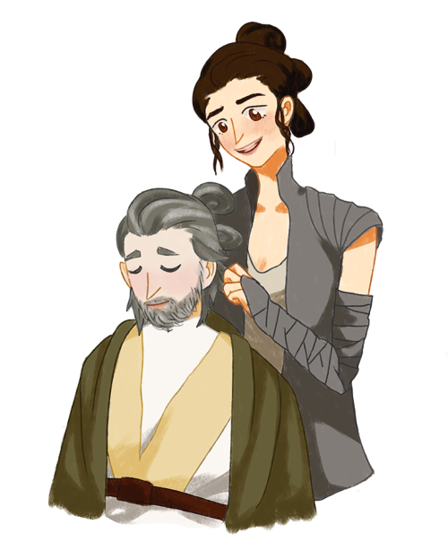 rey-usetheforce:ok so the force awakens concept art had luke w/ a manbun but consider: after arrivin