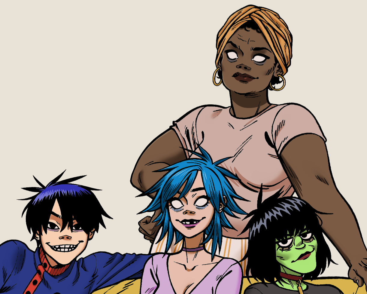 sold my soul to gorillaz — A group photo of Gorillaz, but rule 63 lol