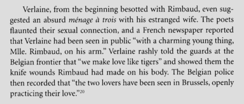 xshayarsha:From Meyers’ The Savage Experiment: Arthur Rimbaud and Paul Verlaine.