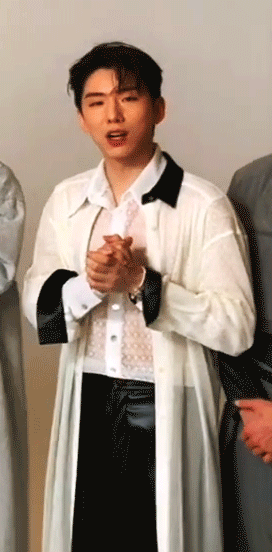 Kihyun in whatever THIS is, idk I just wanted to look at him in lace shirt and sheer robe (?) and le
