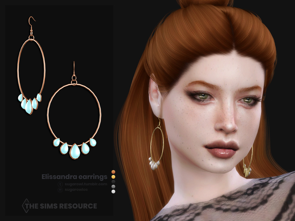 Sugarowl Elissandra Earrings Sims 4 Emily Cc Finds