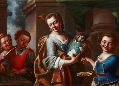 “Playing mothers ” by Gaspare Traversi, c. mid 18th century