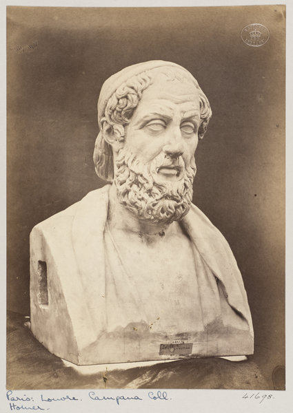 lespalimpsestes:Marble bust of Homer, photograph by Louise Laffon, part of a series of photographs d