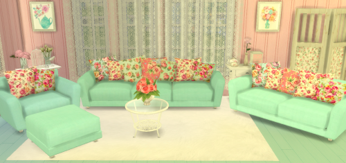 Shabby Chic Living Room Set *Set of 3-4 Pieces in each set. Mesh created by Wondymoon @TSR. You do n