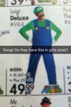 raind0wn:  pissed-off-kids-in-the-90s:  hmbcp:  danceisagodgivengift:  Women’s Halloween costumes make me mad.  look at the names of the luigi one   why dont you just make your own damn costume? its way cheaper than these POS overpriced ones.  i think
