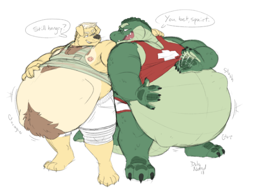 dulynotedart:A very late Vore Day pic! Cleetus joined me to celebrate