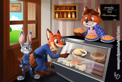 panda-paco:  SPOILER   My third zootopia fanart. Until now I’ve seen it 4 times on cinema, and definitely I’m going to buy it on bluray. Disney is going to make me poor.A scene I was working on while I was sick, instead work on my pending commissions