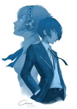 thetangles:  ★  Cyan.Crow  |  P3 Aegis＆结城理  ☆ ✔ republished w/permission