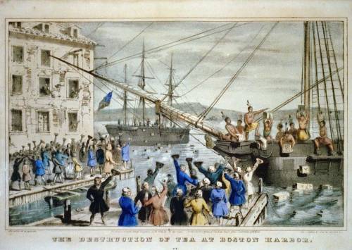 americana-plus:On this day in 1773, American patriots, protesting the British tax on tea, dumped 342