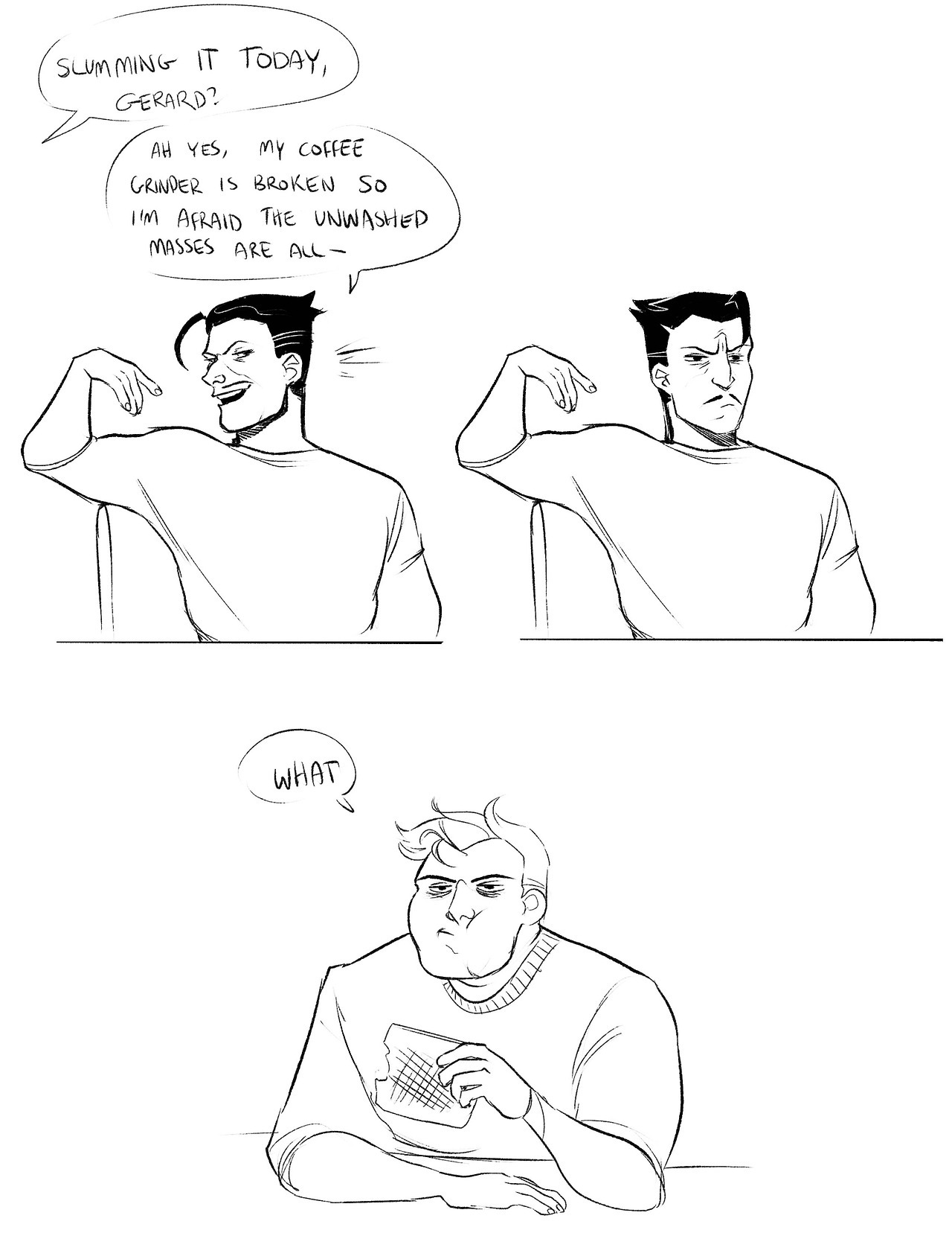 disteal:Some more Gerard I doodled while finishing my assignment because he was surprisingly