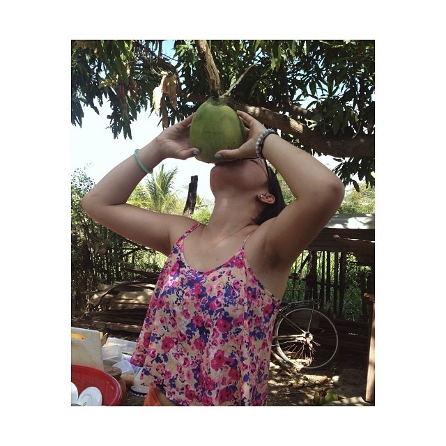 Fresh coconut water all day everyday thanks to the awesome climbing skills of my