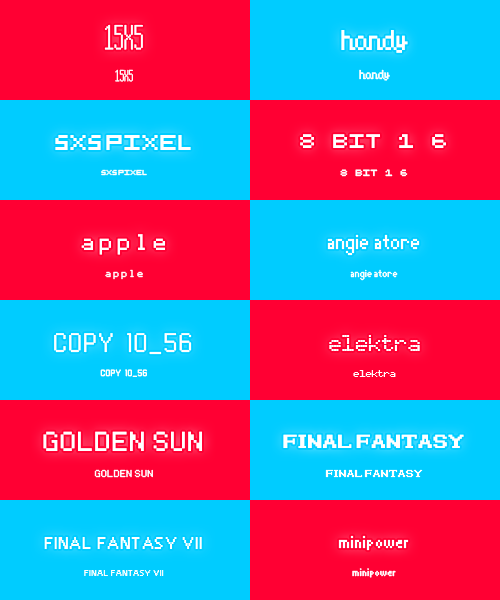 sephxual:  Pixel Fonts (almost all that adult photos