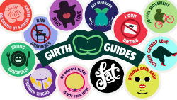 fumbledeegrumble:pardonmewhileipanic:thepsychoticfuckingbiotic:fancybidet:Here is the project I’ve been working on! Girth Guides! A patch  collecting club for awesome fat activists. You can help me get this off  the ground by becoming an early adopter.