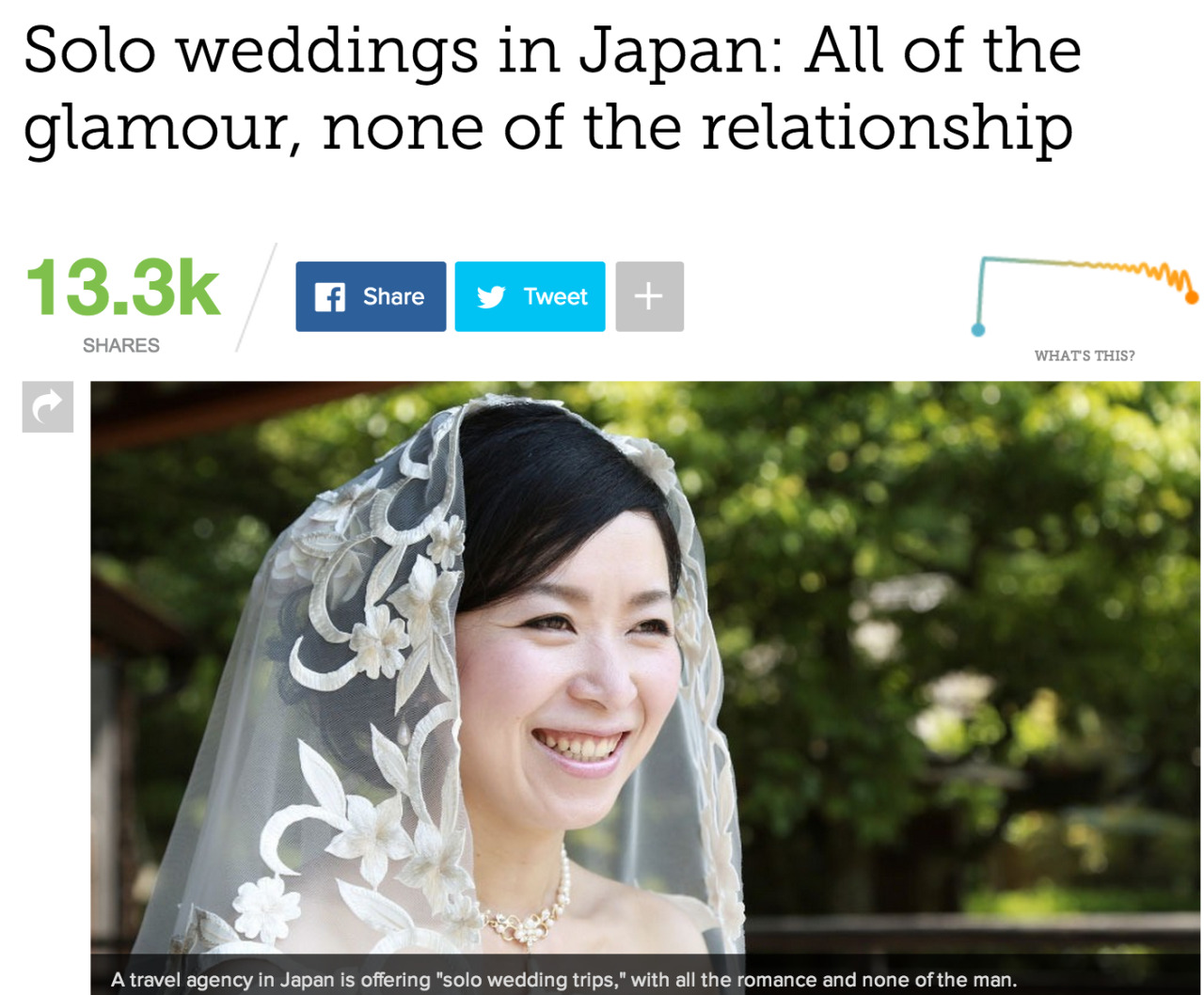 christmasdamara:  ist-femin:  A travel agency in Japan is offering “solo wedding