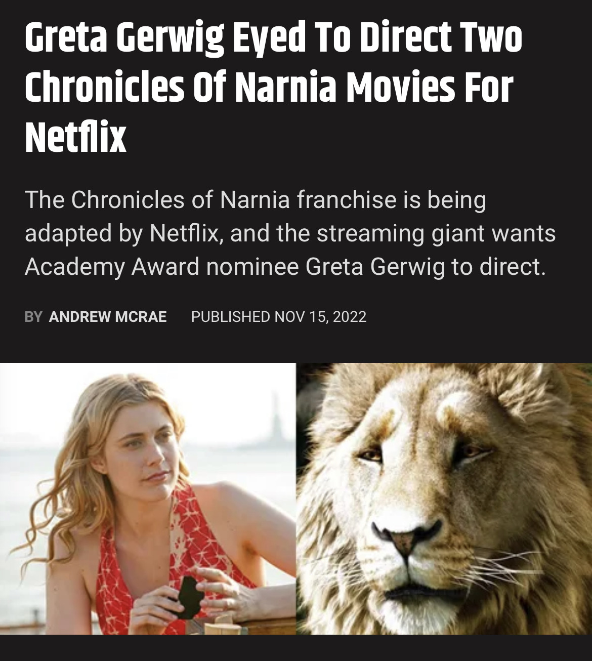 Ahead of new Narnia movie, actor's comments on Aslan cause