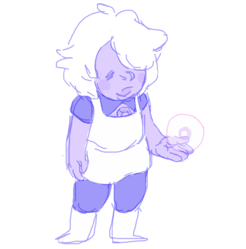 gogomo:   ♥!!! how cute was tiny 80′s amethyst! i figure pearl handling her like an overactive puppy must have been a regular occurrence. 