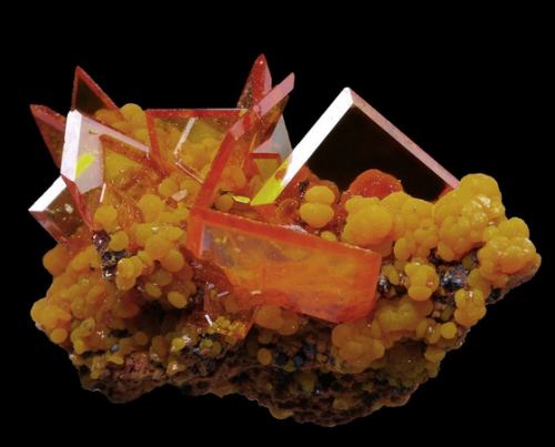 Windowpane Wulfenite with Mimetite - Rowley Mine, Theba, Painted Rock District, Painted Rock Mts, Ma