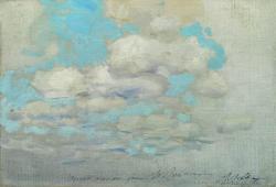 artist-levitan:  Clouds, Isaac LevitanMedium: oil,cardboardhttps://www.wikiart.org/en/isaac-levitan/clouds