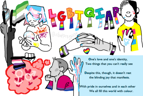 birdofprey1234:  LGBT+ Doodles and a little poemI wanted to upload something but I was having motiva