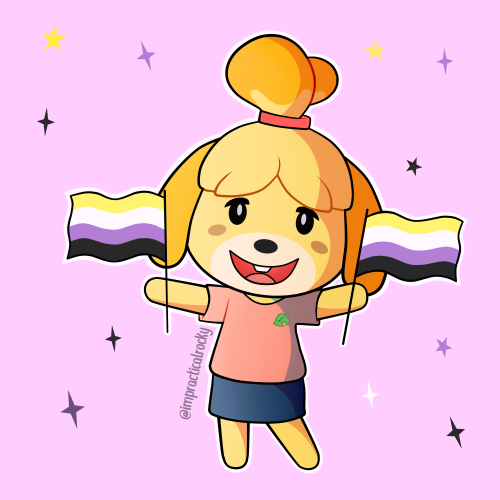 impracticalrocky:isabelle says: happy pride!! ️‍️‍⚧️ 