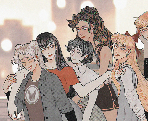 gabriellemkari:Drew a soft day out of the Sailor Scouts for The Found Family Zine. The zine is still