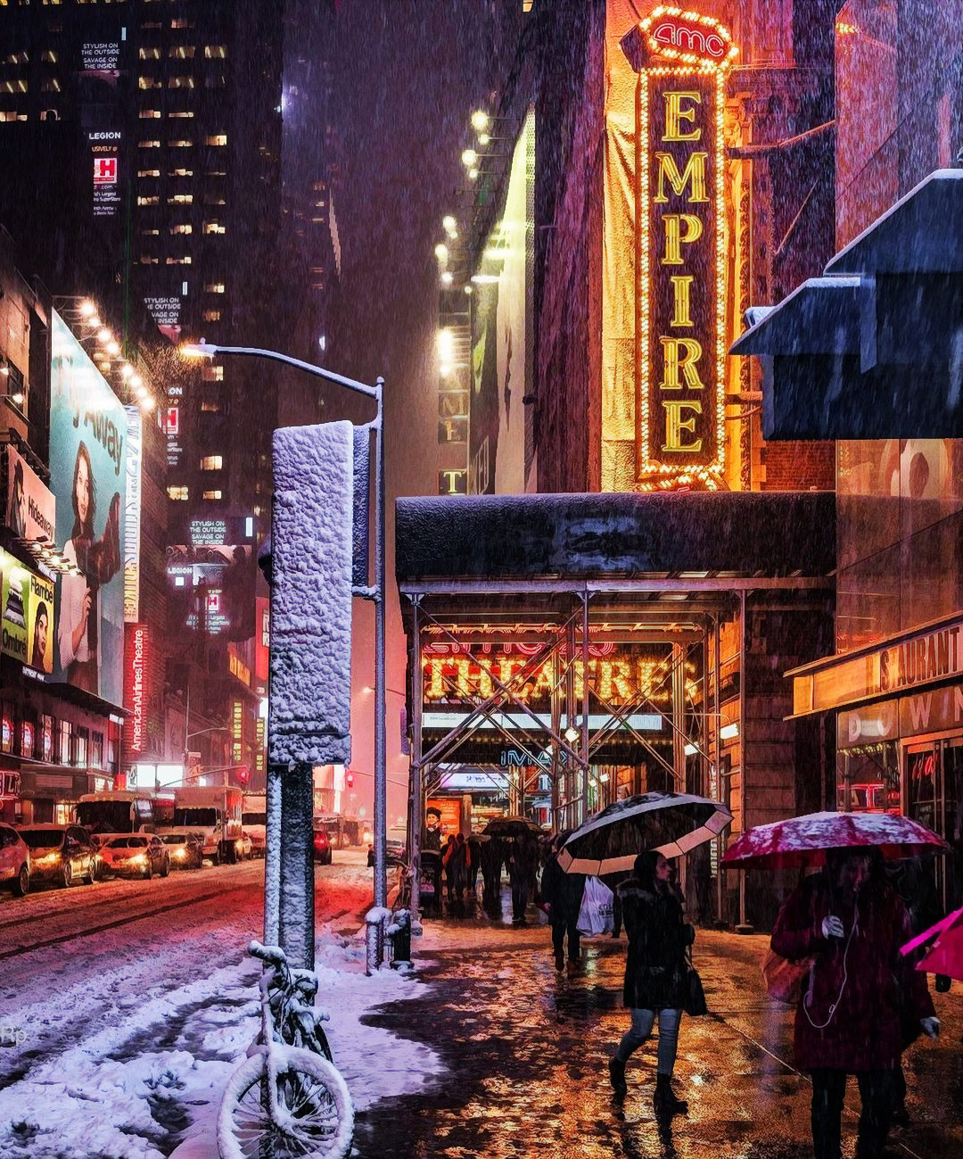 [[MORE]]The Empire Theatre is on the south side of 42nd Street, between Seventh Avenue and Eighth Avenue near the southern end of Times Square, in the Theater District of Midtown Manhattan in New York City.
234 W 42nd St, New York, NY 10036