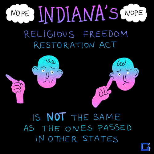 gifnews:Indiana’s new law that allows discrimination: The Facts