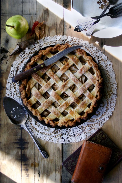 pear, gorgonzola, and walnut pie by Beth Kirby