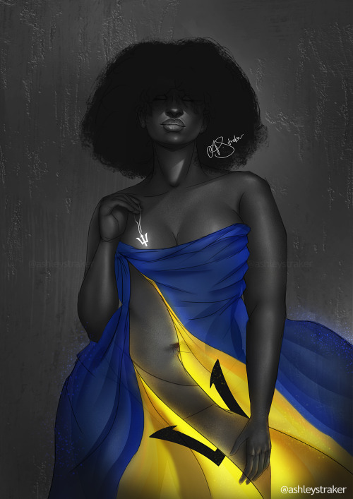 I was not able to post this yesterday but better late than never! Painting for Barbados Independence