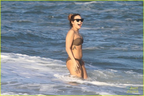 gomezrivergronlovato:  So we have Demi Lovato at the beach Lea Michele Naya Rivera