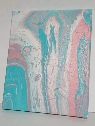 ffx-2-2:fineartfolk:“Genderfluids” is a piece done by both of us as a means of conversation over our trans experiences as a trans man and nonbinary person. Using the colors of the trans pride flag, we combined paint with soap, alcohol, and