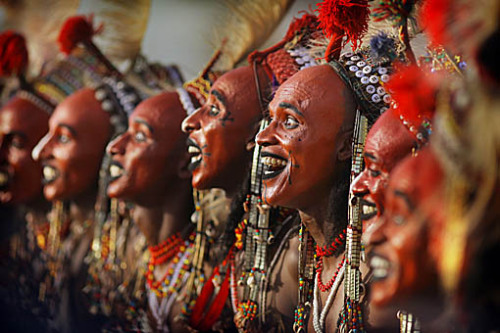 queenofdorite:  thedevelopingservant:  queensoucouyant:  awkwardsituationist:  the wodaabe are a nomadic people populating the sahel desert of west africa. once a year in a few select locations (here in niger), their tribe will gather to celebrate the