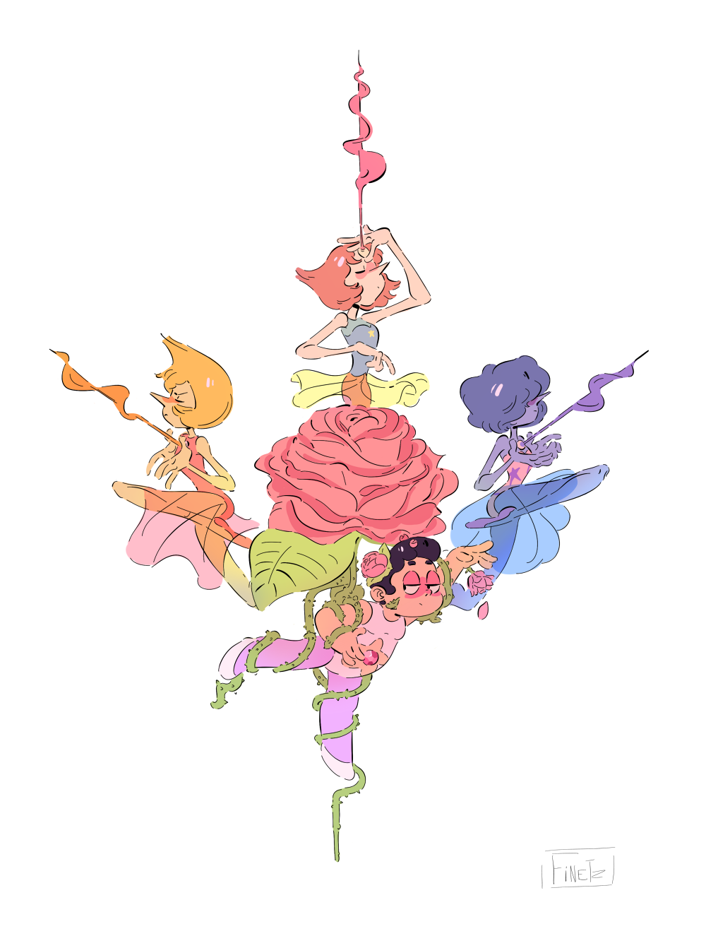 finetz:  AU where crystal gems are just Pearls! And they are raising Steven 