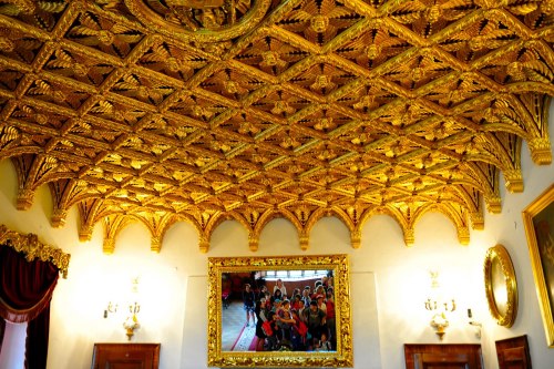 Golden Ceiling with little angels in each cassette Bojnice Castle, Slovakia - rated as one of the 25