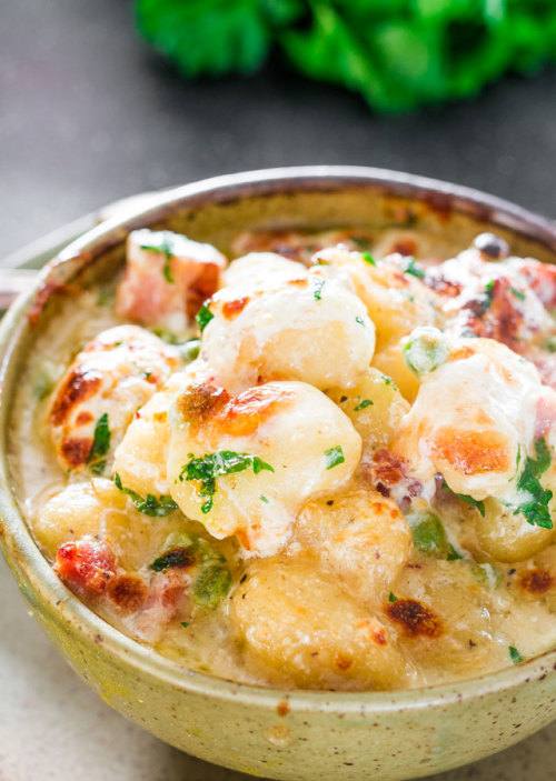 One pot ham and cheese gnocchi