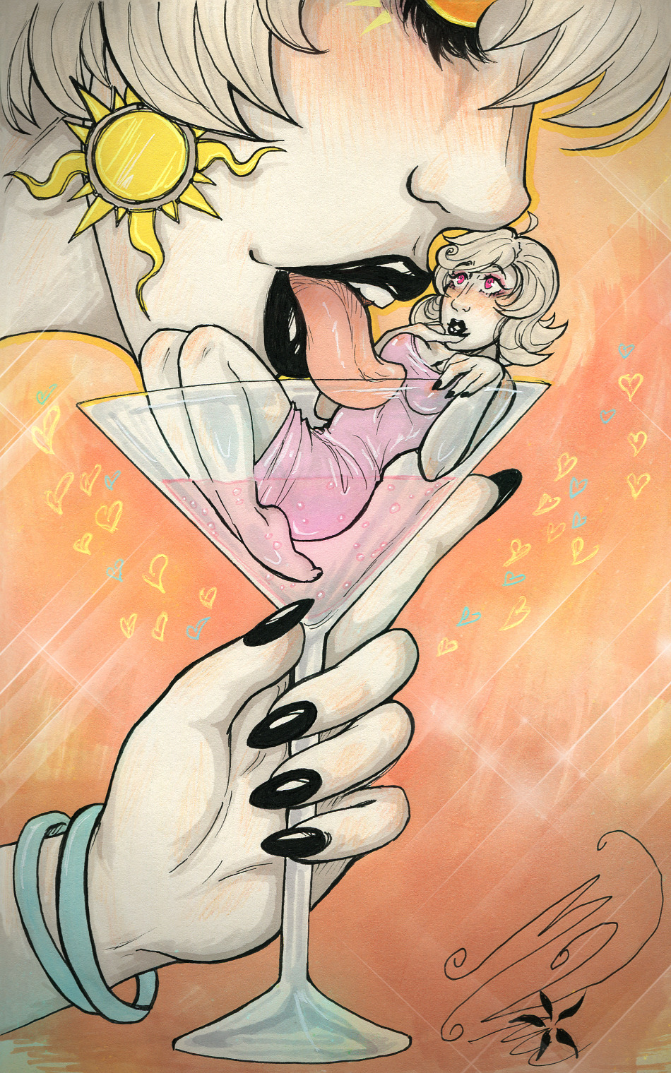 giantessfeferi:   melanievimpula:  Another Kind Of Cocktail Cherry - Commission For