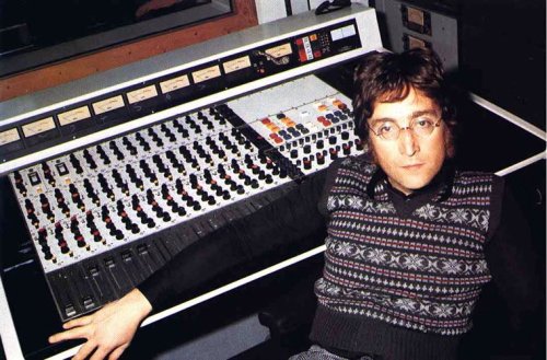 soundsof71:John Lennon, July 1971, working on Imagine in his home studio. Photo by Tom Hanley, via.
