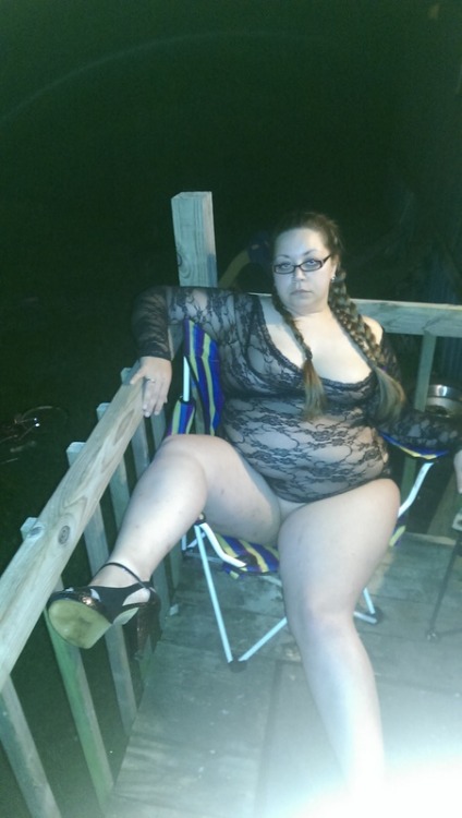 On porch waiting on anyone to stop so she can fuck them