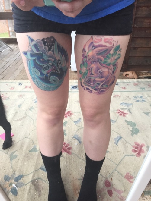 honeyformytea: Thighpieces : espeon and shiny umbreon. By Zeus in Raleigh, NC